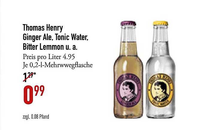 DINEA Thomas Henry Ginger Ale Tonic Water Bitter Lemmon U A