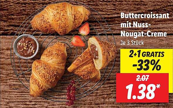 Buttercroissant Mit Nuss-nougat-creme Angebot bei Lidl - 1Prospekte.de