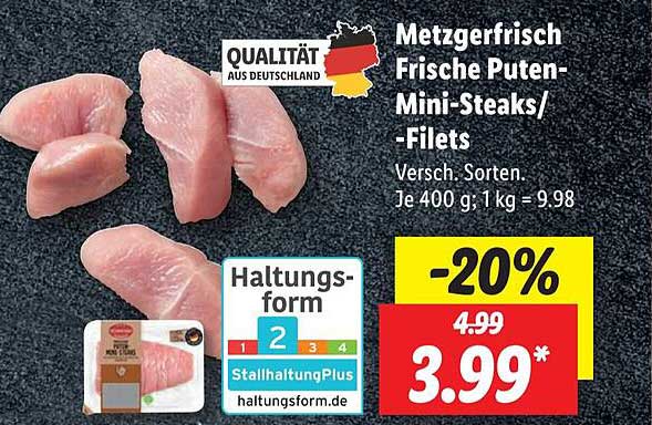 Metzgerfrisch Frische Puten-mini-steaks Oder -filets Angebot bei Lidl