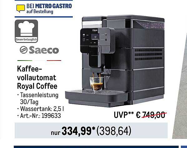 Saeco Kaffeevollautomat Royal Coffee Angebot bei METRO 1Prospekte.de