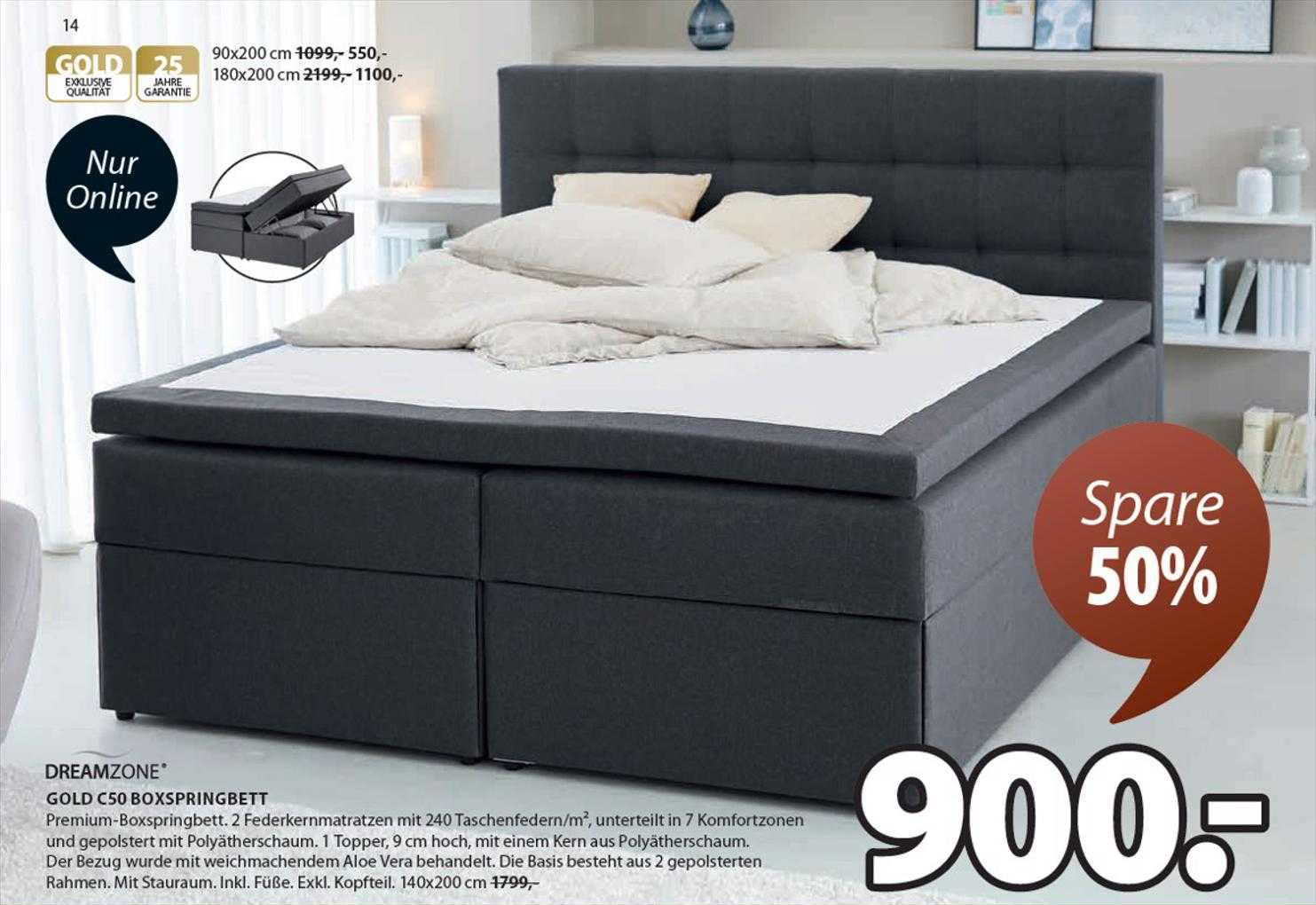 Dreamzone Gold C50 Boxspringbett Angebot bei Jysk 1Prospekte.de