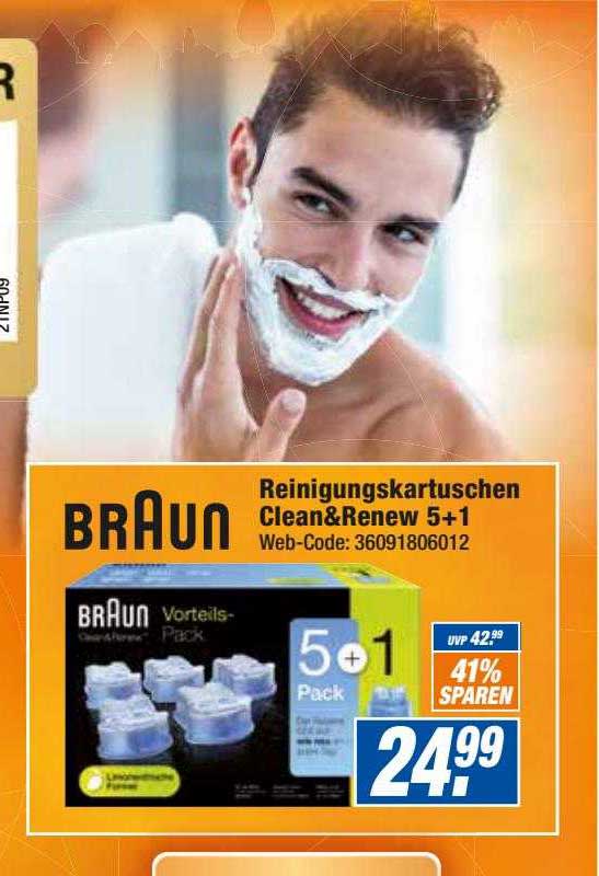 BRAUN Reinigungskartuschen Clean&Renew 5+1 Angebot bei Expert