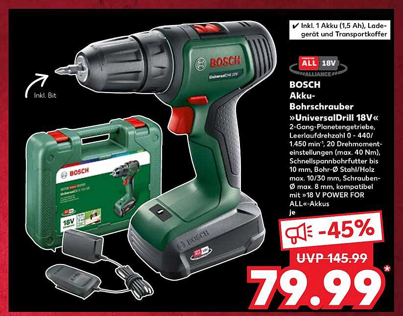 Bosch Akku-bohrschrauber „universaldrill 18v“ Angebot Bei Kaufland ...