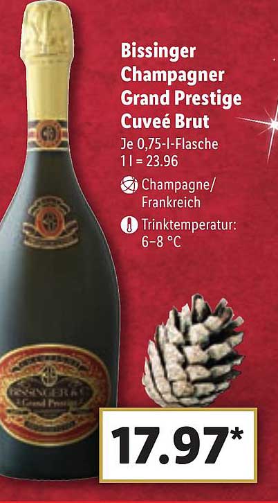 Bissinger Champagner Grand Prestige Cuvée Brut Angebot bei Lidl