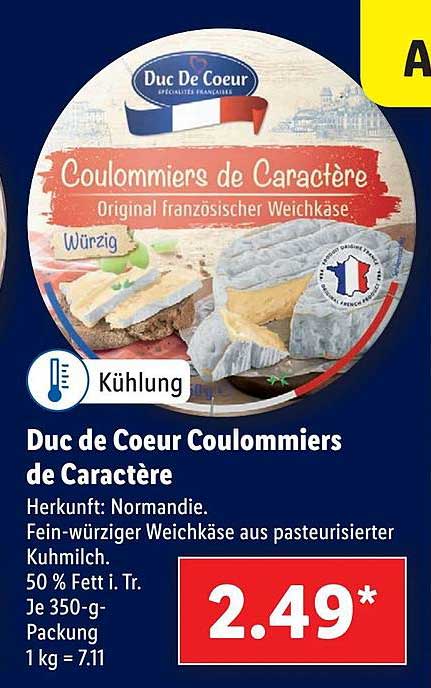 Angebot Coulommiers Lidl bei Duc De Coeur De Caractere