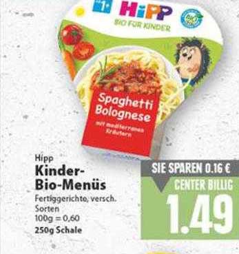 Hipp Kinder-bio-menüs Angebot bei E Center - 1Prospekte.de