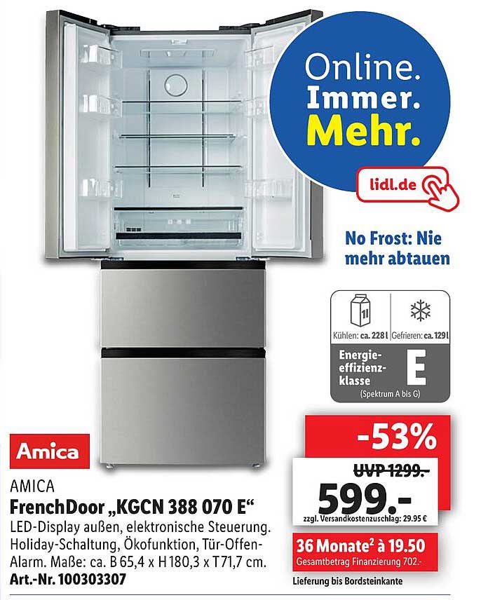 Amica E” „kgcn bei Lidl Angebot 388 070 Frenchdoor