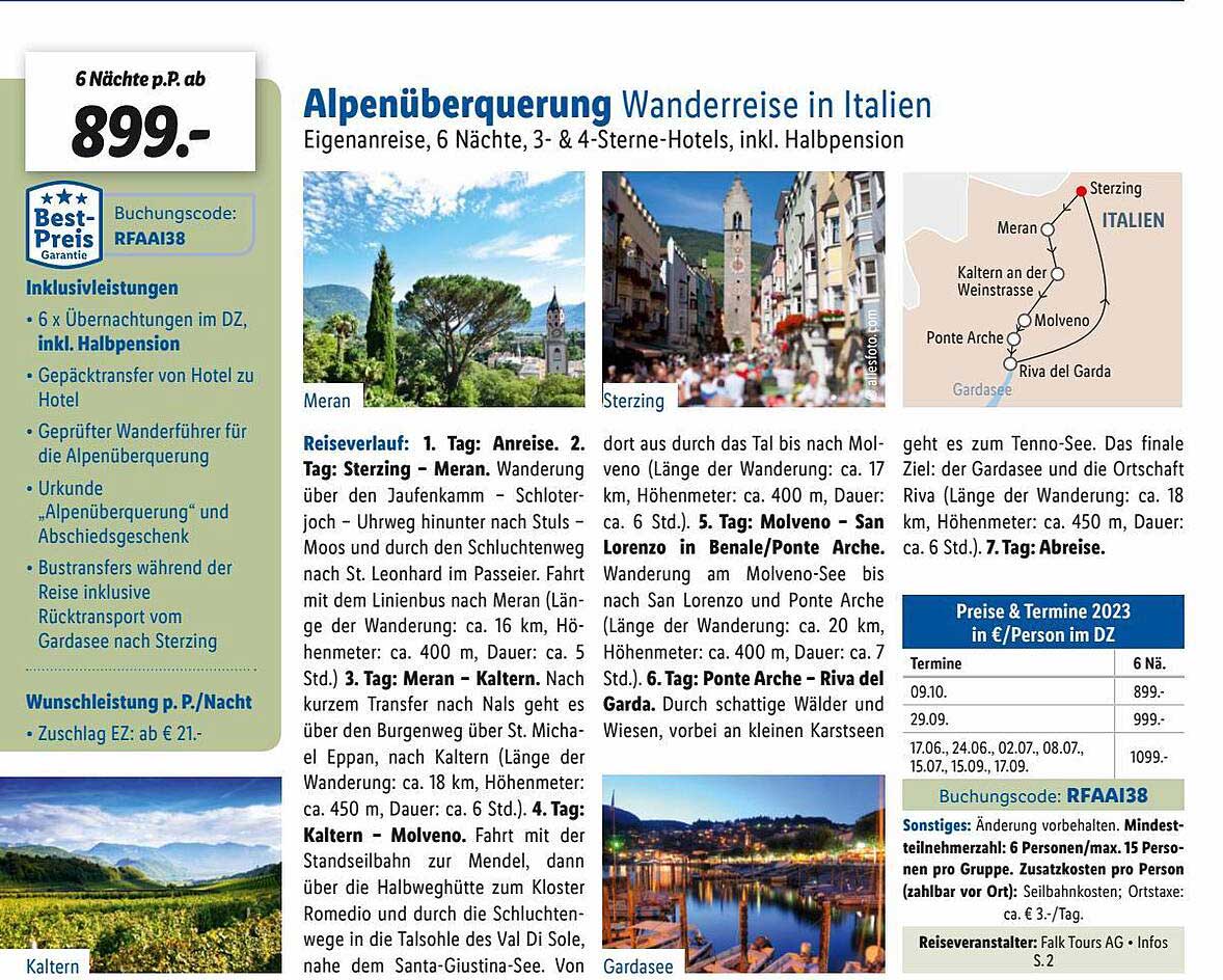 Lidl Reisen Alpenüberraschung Wanderreise In Italien