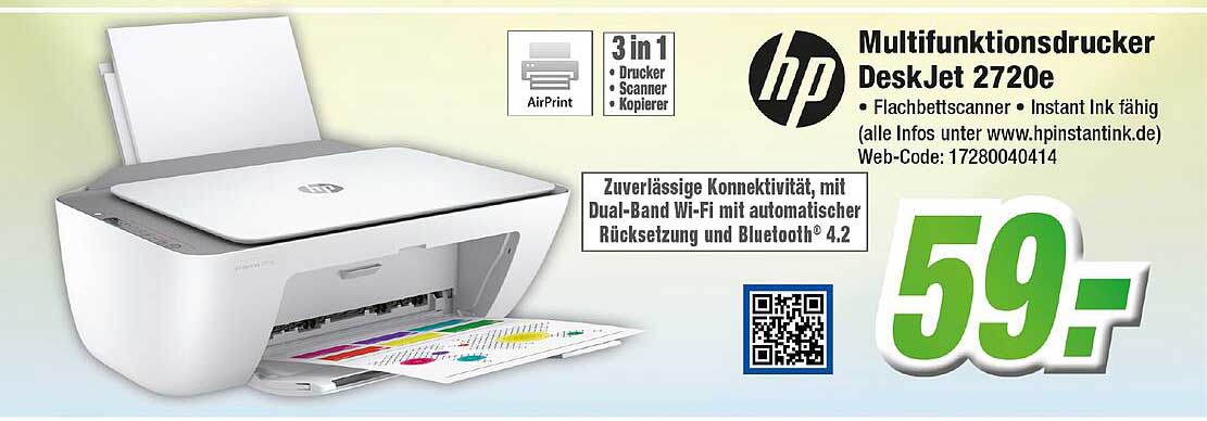 Expert Klein Hp Multifunktionsdrucker Deskjet 2720e