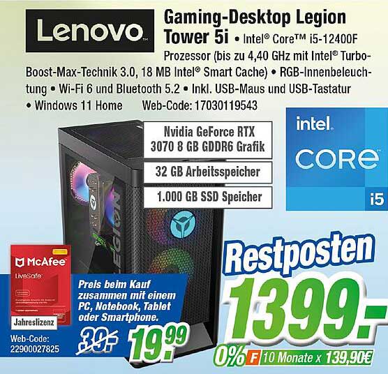 Expert Klein Lenovo Gaming-desktop Legion Tower 5i