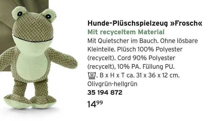 Hunde-plschspielzeug Frosch Angebot bei Tchibo - 1Prospekte.de