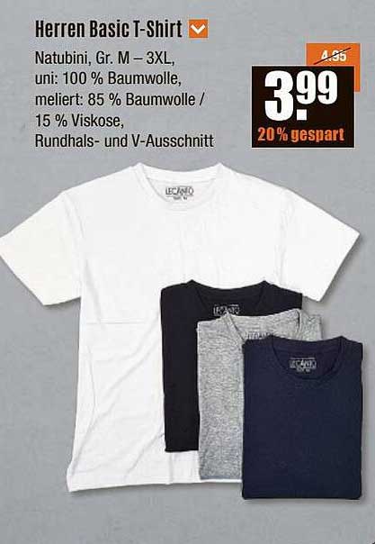 V-Baumarkt Herren Basic T-shirt