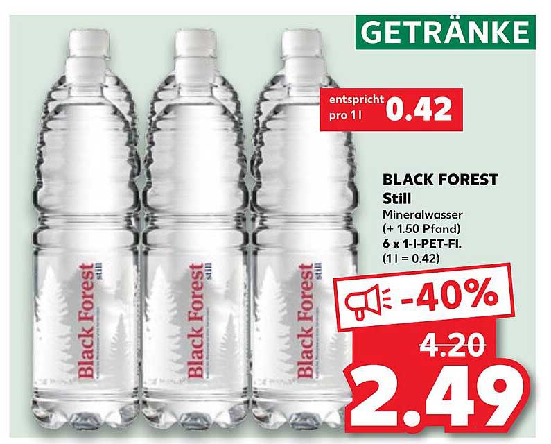 Black forest stilles mineralwasser Angebot bei Edeka