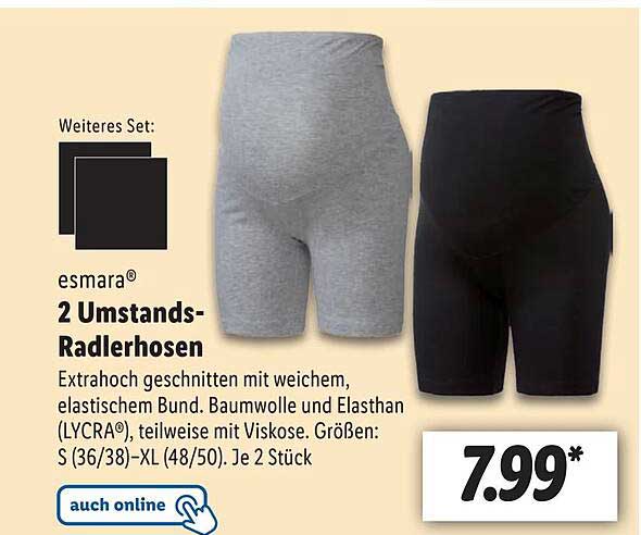 Esmara 2 Umstandsradlerhosen Angebot bei Lidl 1Prospekte.de