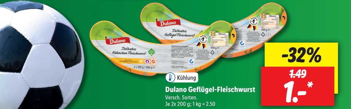 Dulano Geflügel-fleischwurst Angebot bei Lidl