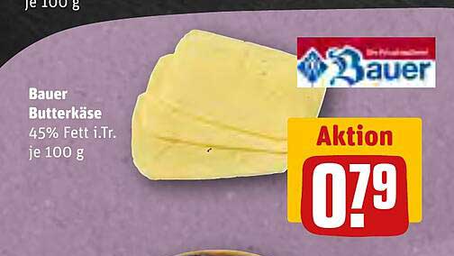 Bauer Butterkäse Angebot bei REWE - 1Prospekte.de