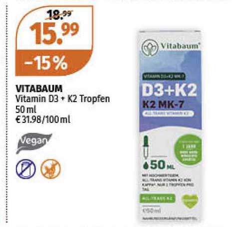 MÜLLER Vitabaum Vitamin D3 +K2 Tropfen