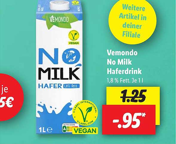 Vemondo No Milk Haferdrink Angebot bei Lidl