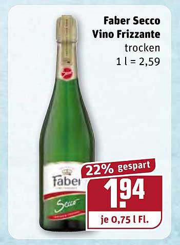 Frizzante Secco bei Vino Angebot Faber REWE