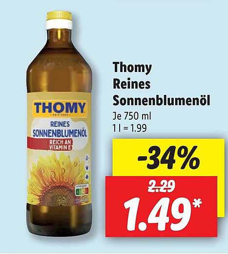 Lidl Thomy Reines Sonnenblumenöl