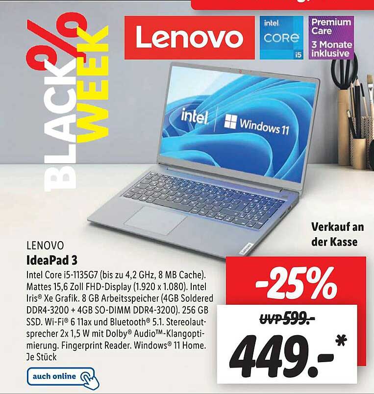 Lenovo Ideapad 3 Angebot bei Lidl - 1Prospekte.de