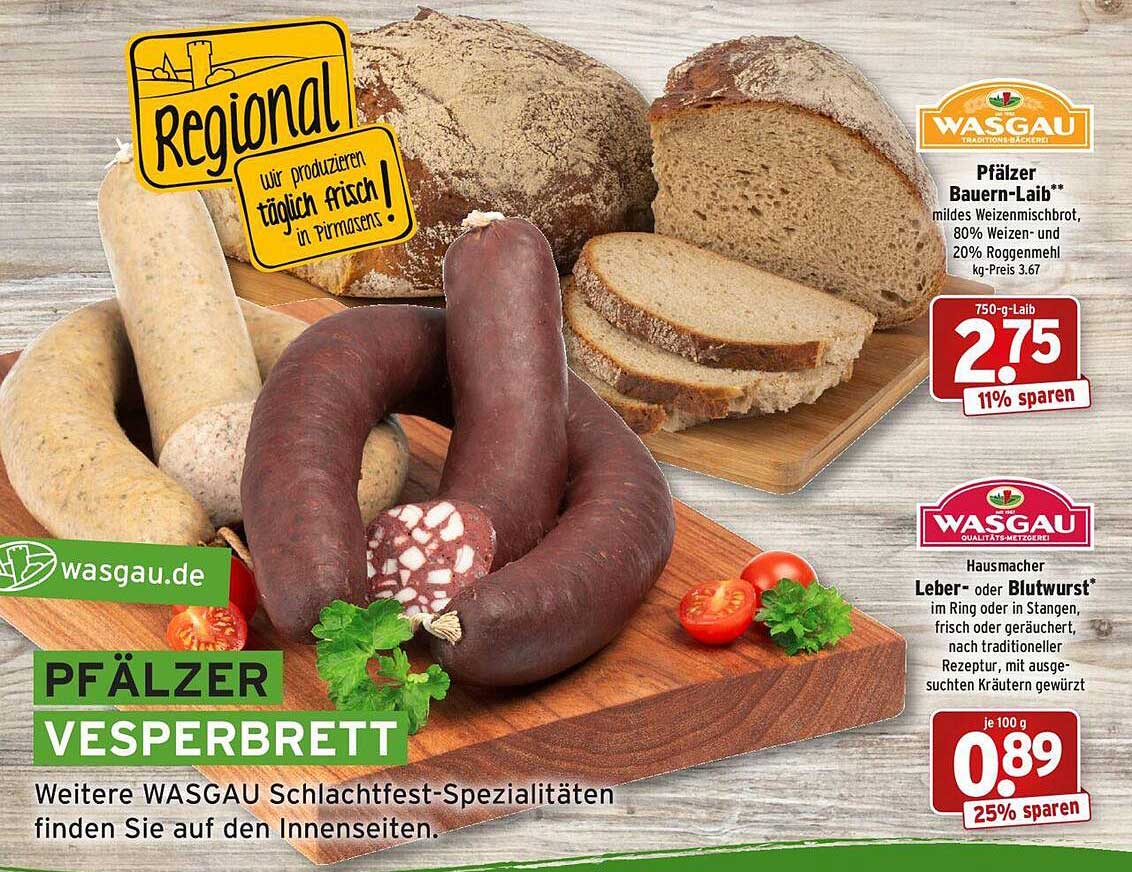 Pfälzer Bauern-laib Oder Hausmacher Leber- Oder Blutwurst Angebot bei ...