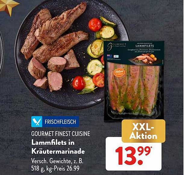 Gourmet Finest Cuisine Lammfilets In Kräutermarinade Angebot bei ALDI sud
