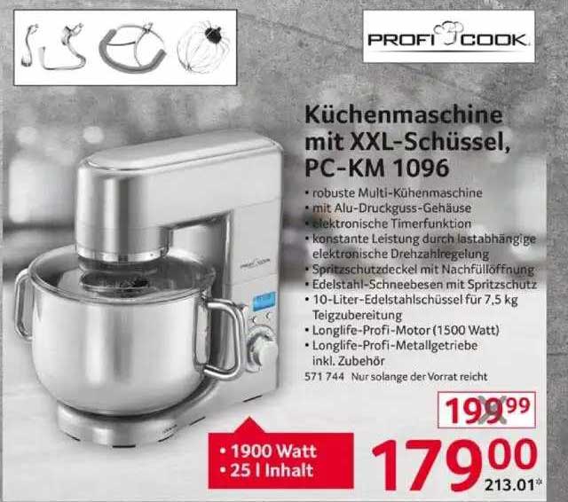 Profi Cook Küchenmaschine Mit XXL-schüssel, Pc-km 1096 Angebot bei Selgros | Multifunktionsküchenmaschinen