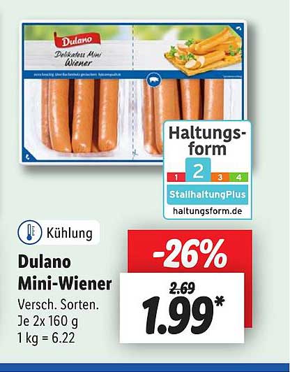Mini-wiener Dulano bei Lidl Angebot