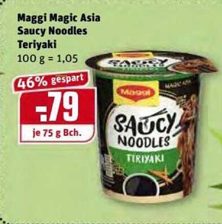 Maggi Magic Asia Saucy Noodles Teriyaki Angebot bei REWE Kaufpark