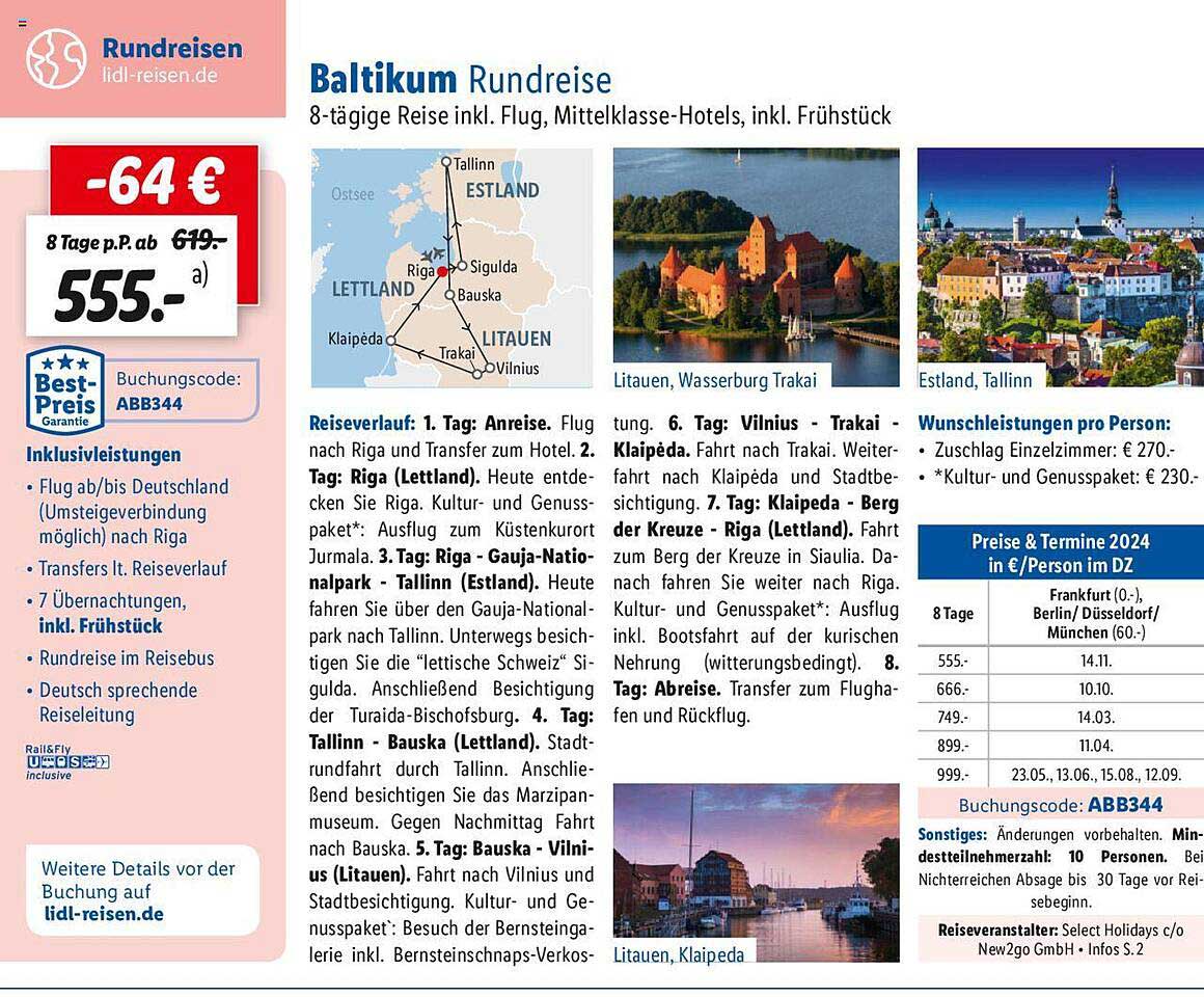 Baltikum Rundreise Angebot Bei Lidl Reisen 1Prospekte de