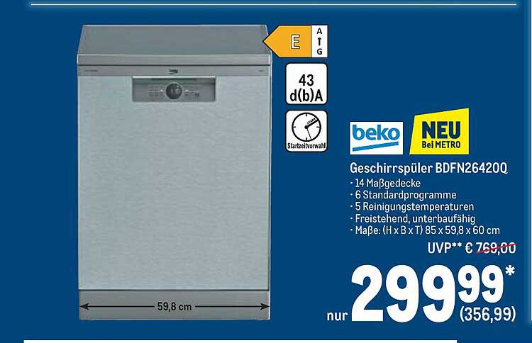 Geschirrspüler Angebot bei METRO 1Prospekte.de