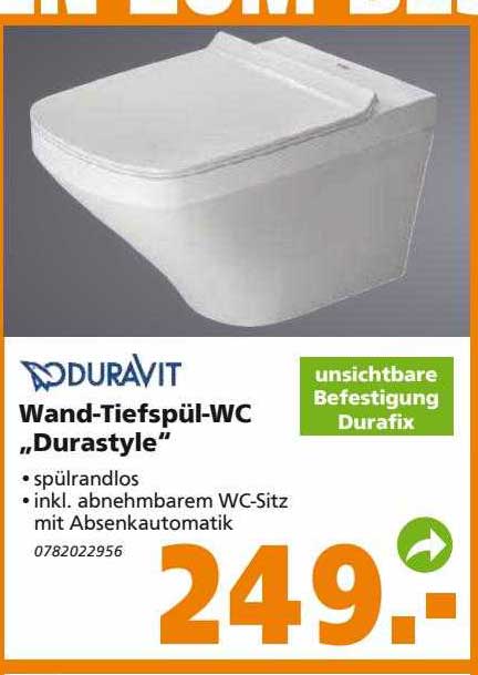 Globus Baumarkt Duravit Wand-tiefspül-wc „durastyle“