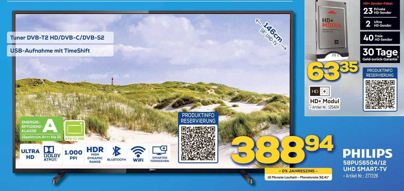 Philips 58PUS6504-12 UHD Smart-tv Angebot bei Euronics - 1Prospekte.de