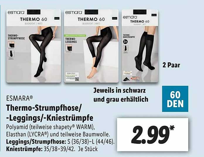 Esmara -leggings -kniestrümpfe bei Oder Thermo-strumpfhose Angebot Oder Lidl