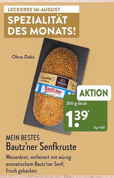 Mein Bestes Bautz'ner Senfkruste Angebot Bei ALDI Nord - 1Prospekte.de