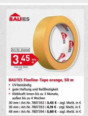 Bauking Bau!es Fineline-tape Orange, 50 M