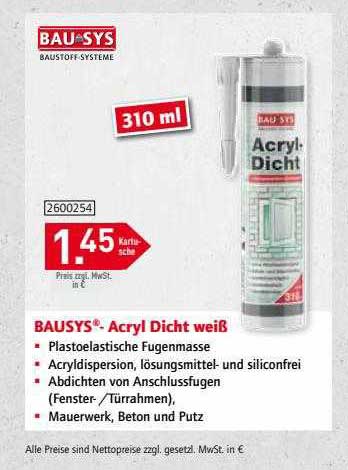 Bauking Bausys - Acryl Dicht Weiß