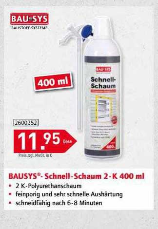 Bauking Bausys - Schnell-schaum 2-k 400 Ml