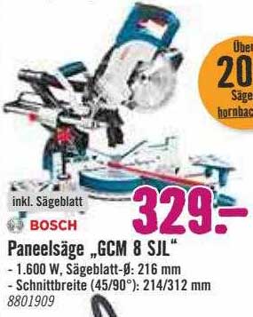 Hornbach Bosch Paneelsäge „gcm 8 Sjl“