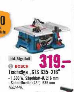 Hornbach Bosch Tischsäge „gts 635-216“