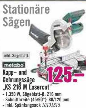 Hornbach Metabo Kapp- Und Gehrungssäge Ks216m Lasercut
