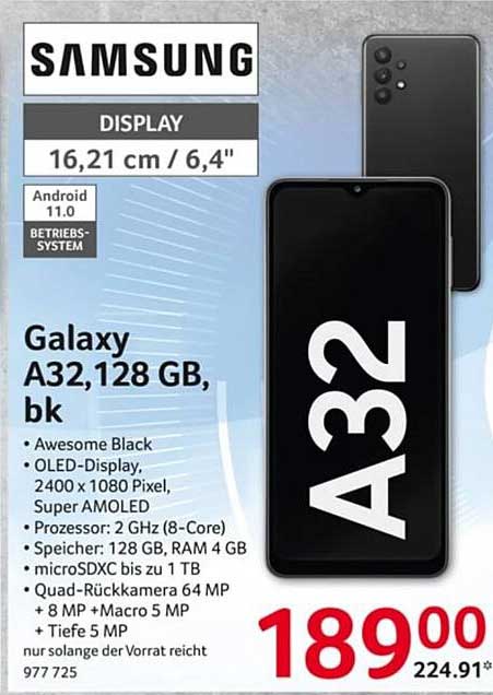 Samsung Galaxy A32 128gb Bk Angebot bei Selgros - 1Prospekte.de
