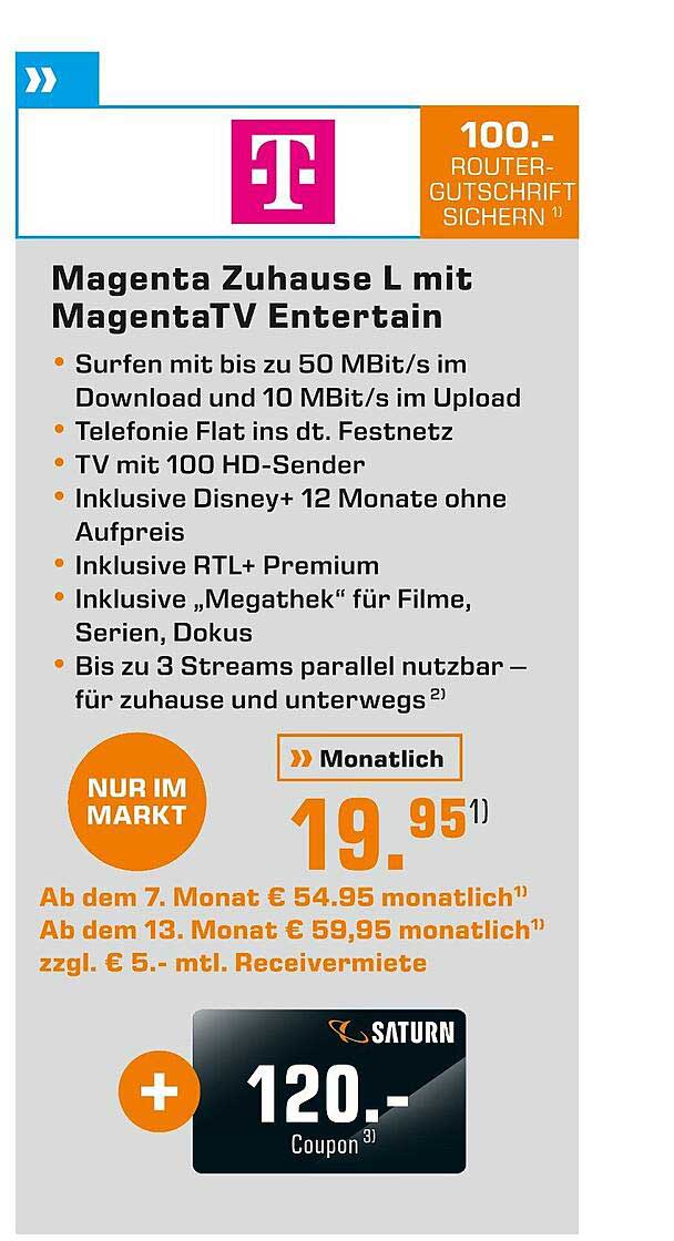 Magenta Zuhause M Mit Magenta Tv Magenta Zuhause L Mit Magentatv Entertain Angebot bei Saturn