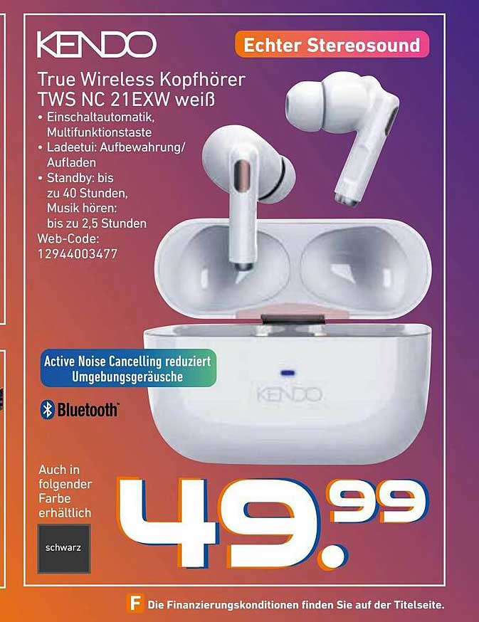 Expert Kendo True Wireless Kopfhörer Tws Nc 21exw Weiß