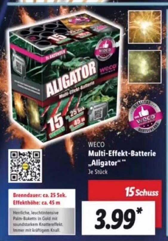Weco Multieffektbatterie „aligator“ Angebot bei Lidl 1Prospekte.de