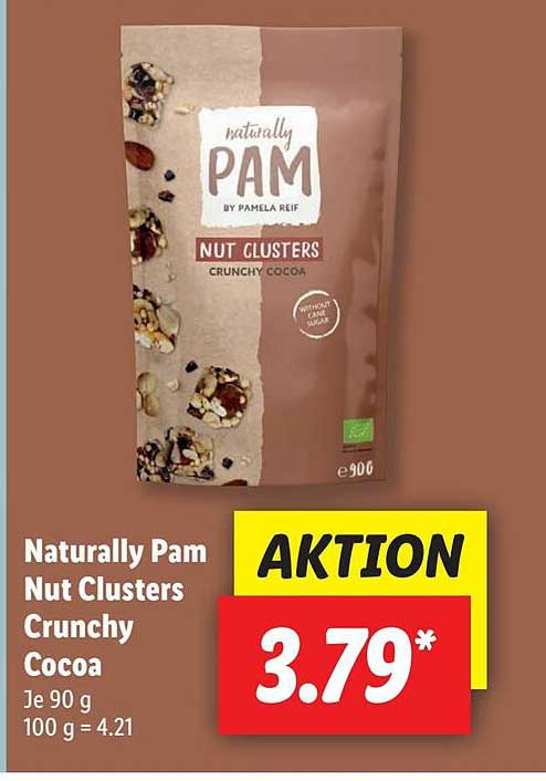 Lidl Naturally Pam Nut Clusters Crunchy Cocoa
