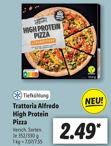 Lidl Trattoria Alfredo High Protein Pizza