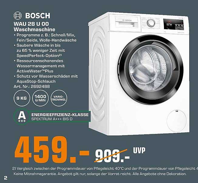 Saturn Bosch Wau28u00 Waschmaschine