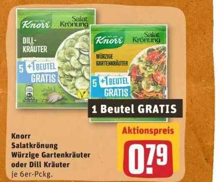 Knorr Salatkronung Würzige Gartenkräuter Oder Dill Kräuter Angebot bei